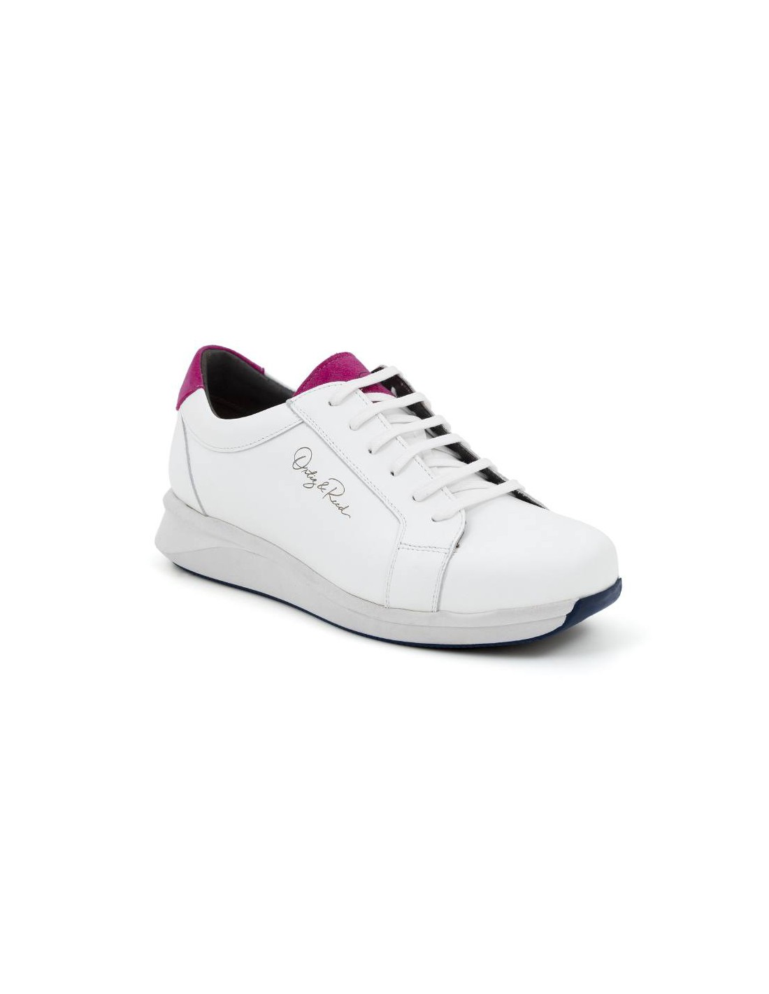 ortiz & reed Deportivo de mujer de piel liso color blanco W-LOREED-BLANCO-PINK Grandes ahorros