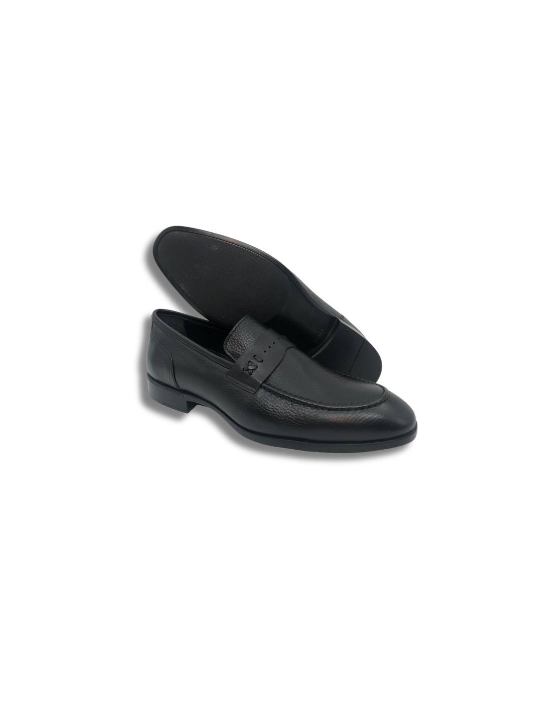ortiz & reed Mocasín de piel con antifaz color negro Outlet online