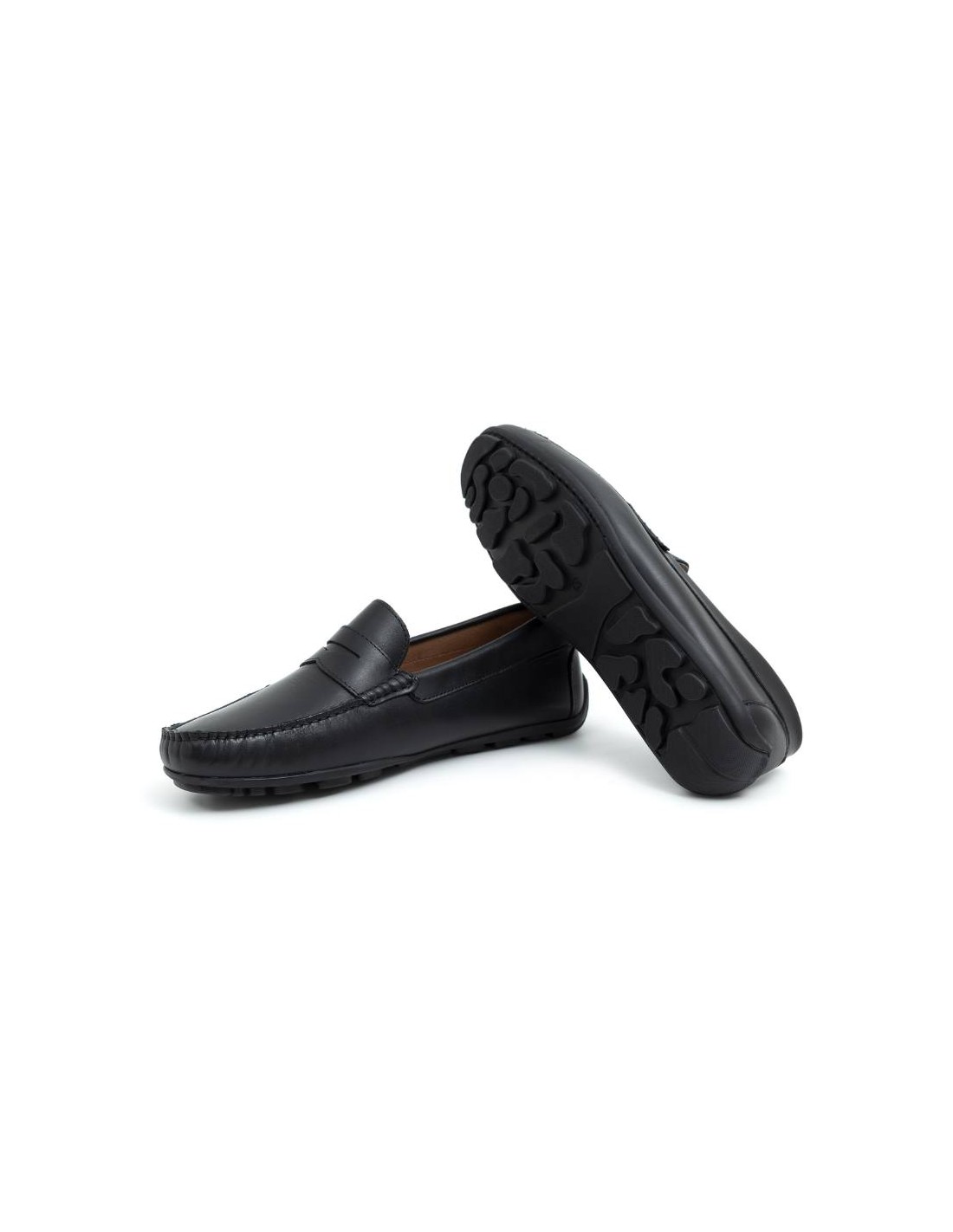 ortiz & reed Mocasín de piel con antifaz color negro BHOME-BLACK Ofertas