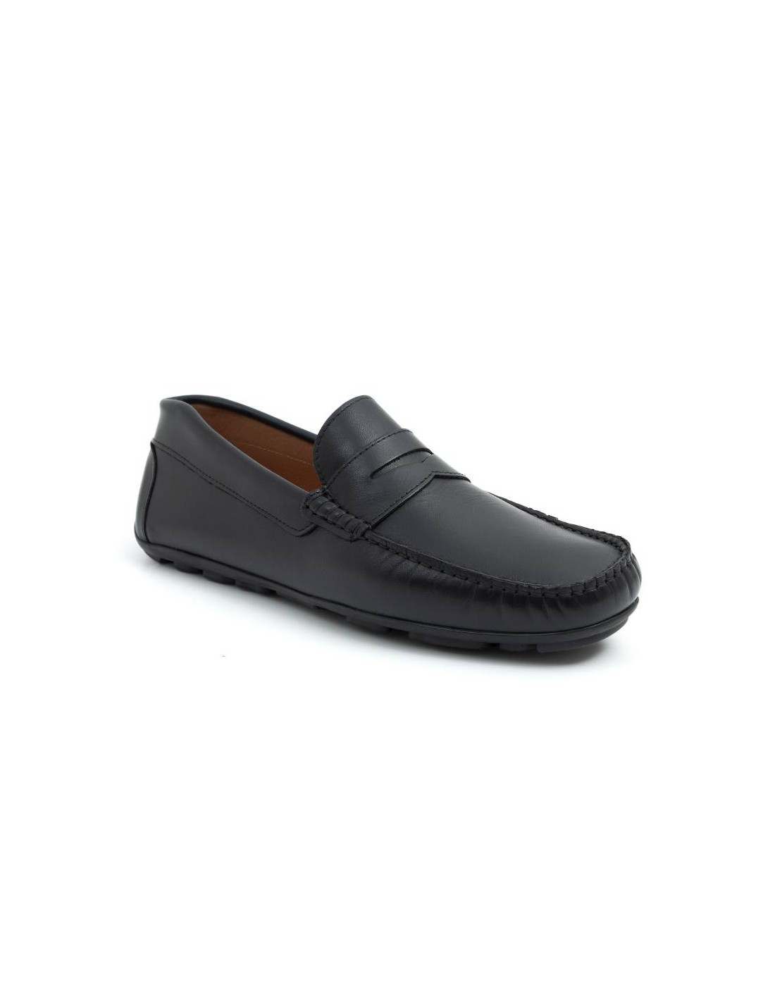 ortiz & reed Mocasín de piel con antifaz color negro BHOME-BLACK Ofertas