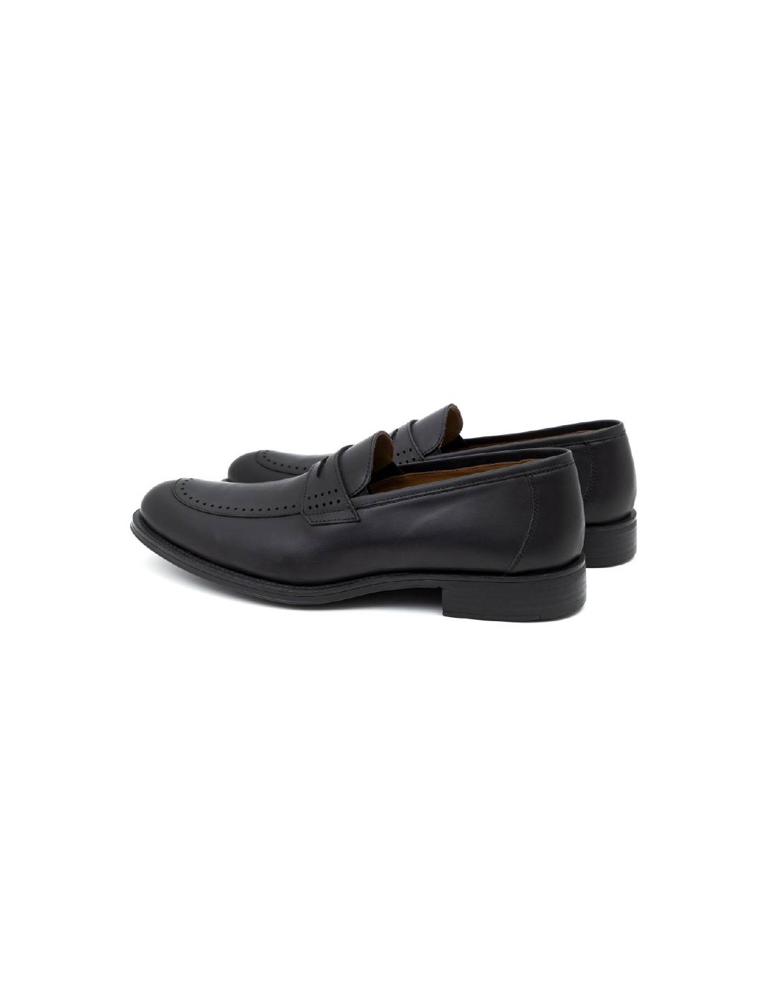 ortiz & reed Mocasín de piel con antifaz color negro BOSELI-NEGRO Venta caliente