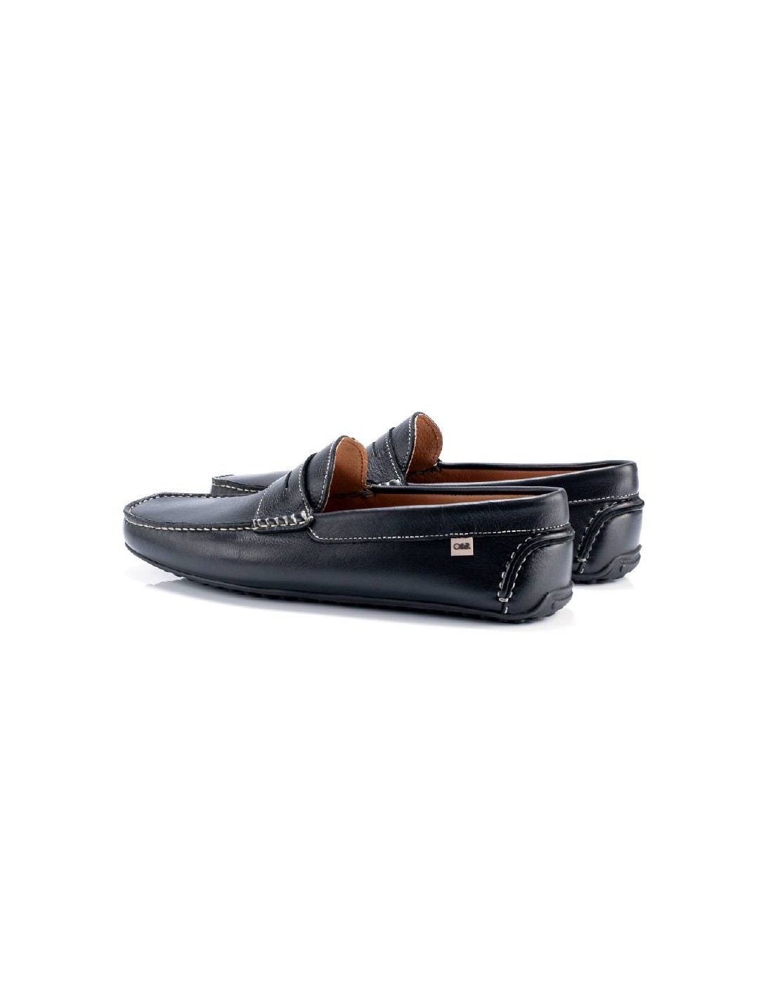 ortiz & reed Mocasín de piel con antifaz color negro BURDOC-NEGRO En oferta