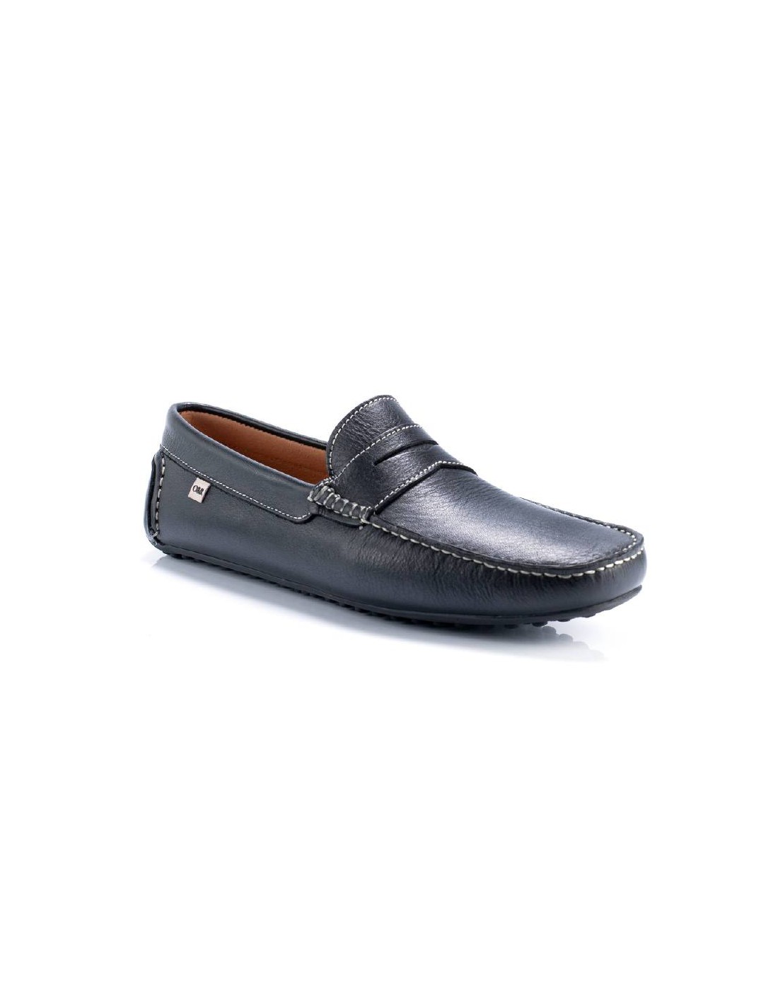 ortiz & reed Mocasín de piel con antifaz color negro BURDOC-NEGRO En oferta