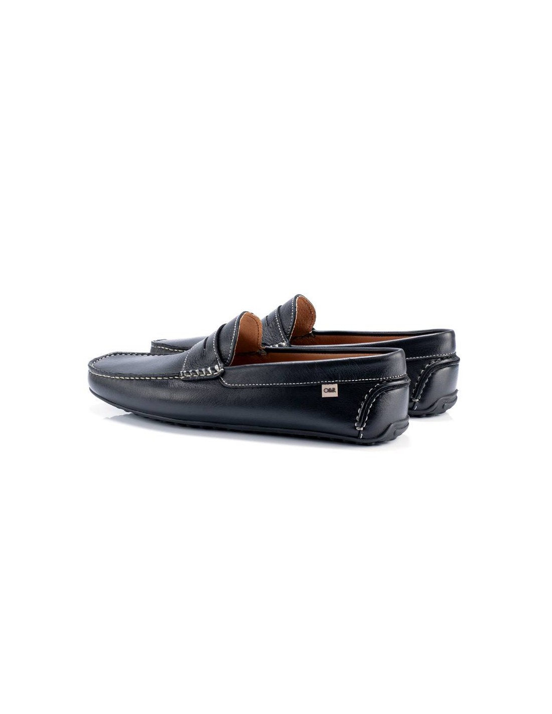 ortiz & reed Mocasín de piel con antifaz color negro BURDOR-NEGRO Gran oferta