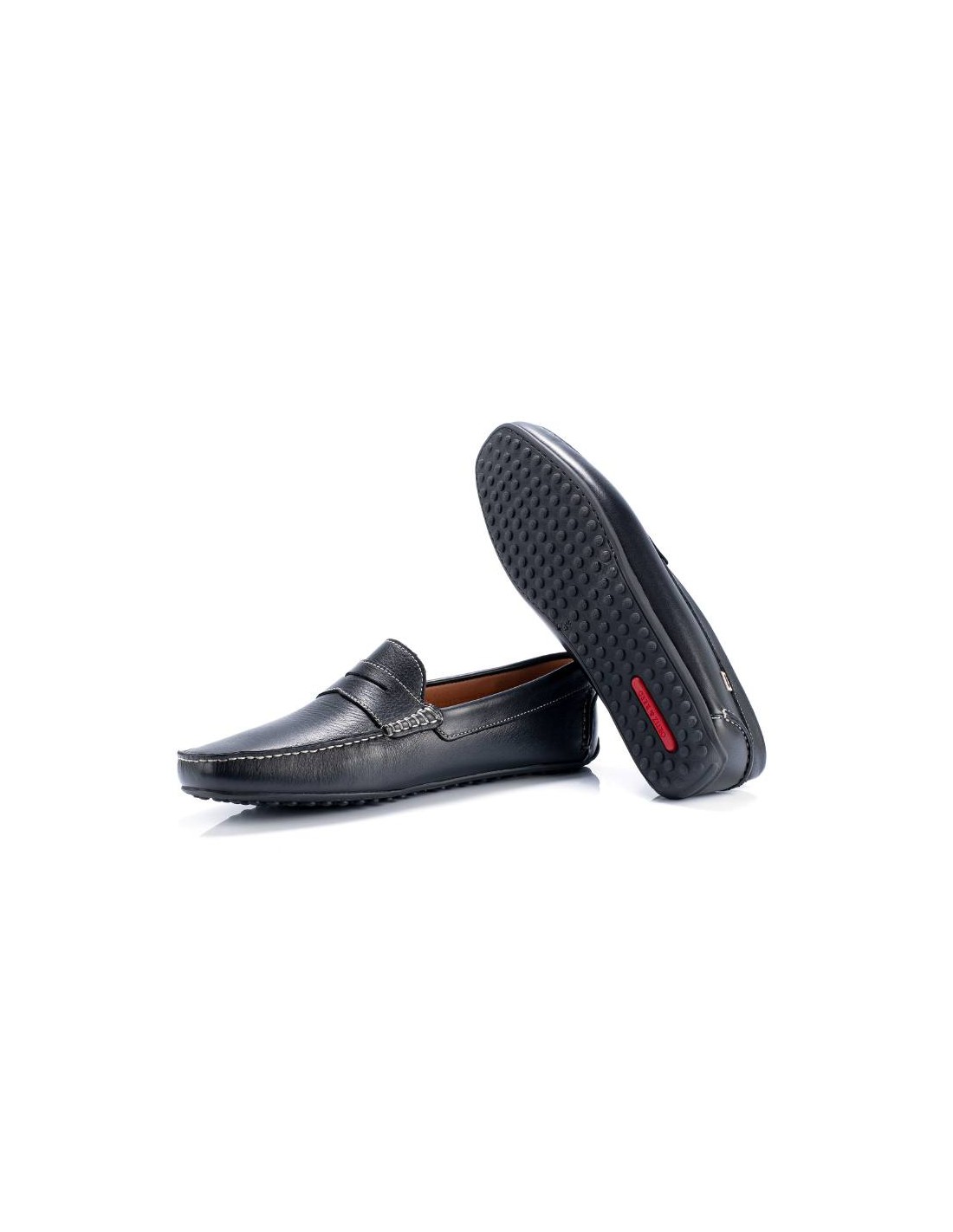 ortiz & reed Mocasín de piel con antifaz color negro BURDOR-NEGRO Gran oferta