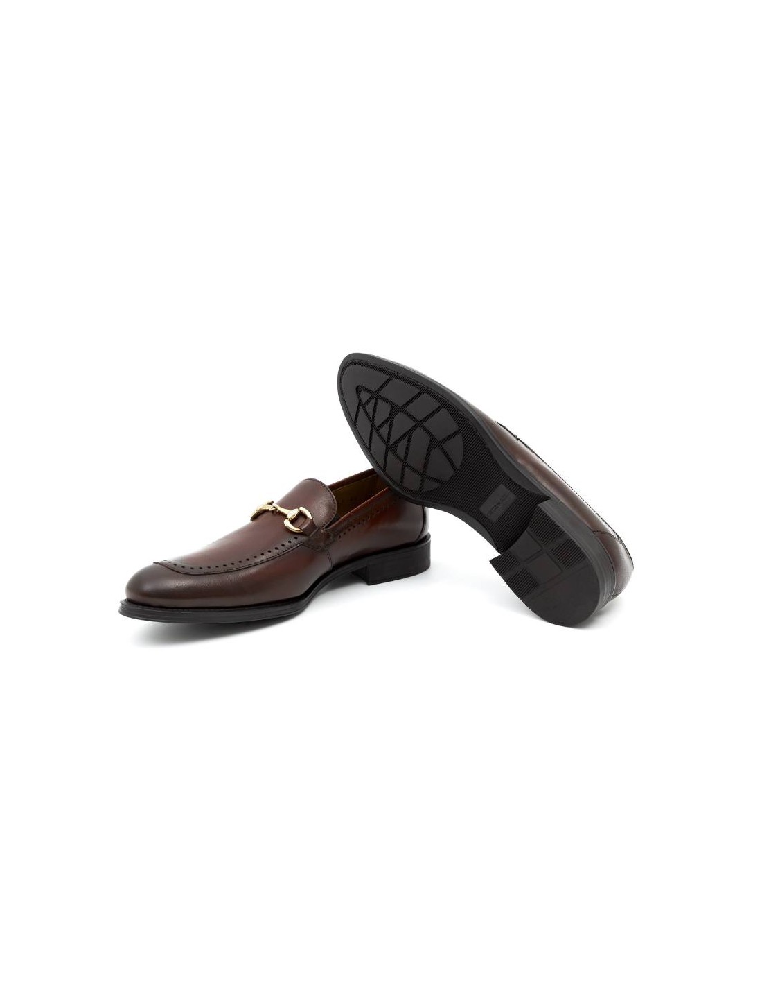 ortiz & reed Mocasín de piel con aplique metálico color cuero BESTELI-CUERO Ventas relámpago