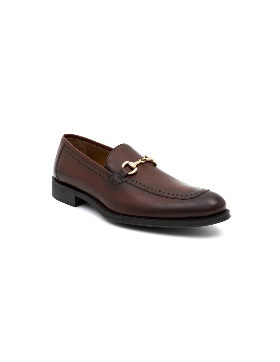 ortiz & reed Mocasín de piel con aplique metálico color cuero BESTELI-CUERO Ventas relámpago