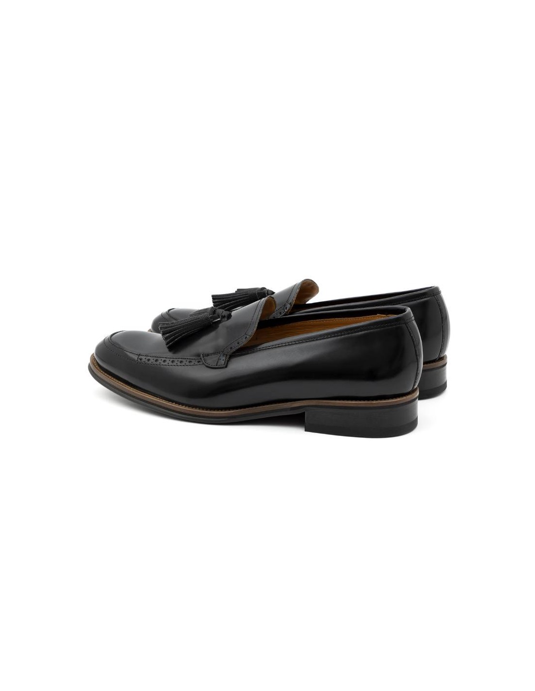 ortiz & reed Mocasín de piel con borlas color negro FRAMO-NEGRO Liquidación