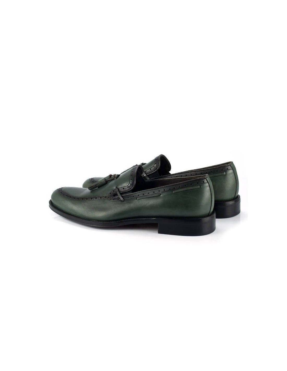 ortiz & reed Mocasín de piel con borlas color verde LUDEN-FORESTA Mejor oferta