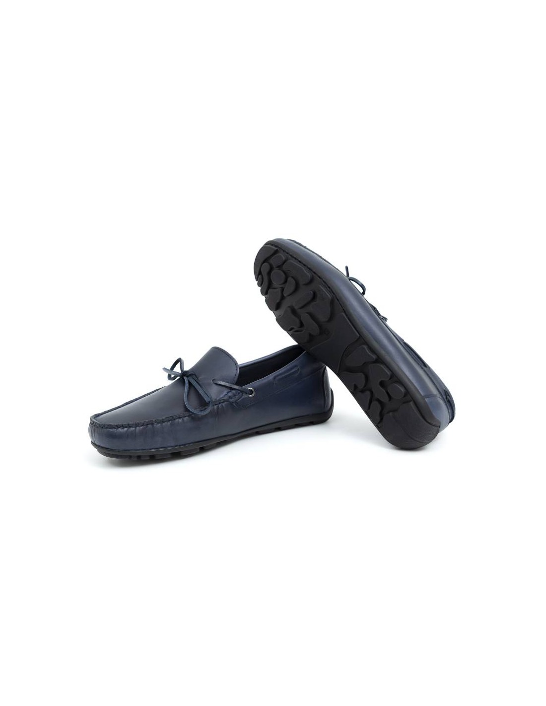 ortiz & reed Mocasín de piel con cordón de piel color azul ELAZO-BLUE Rebajas top