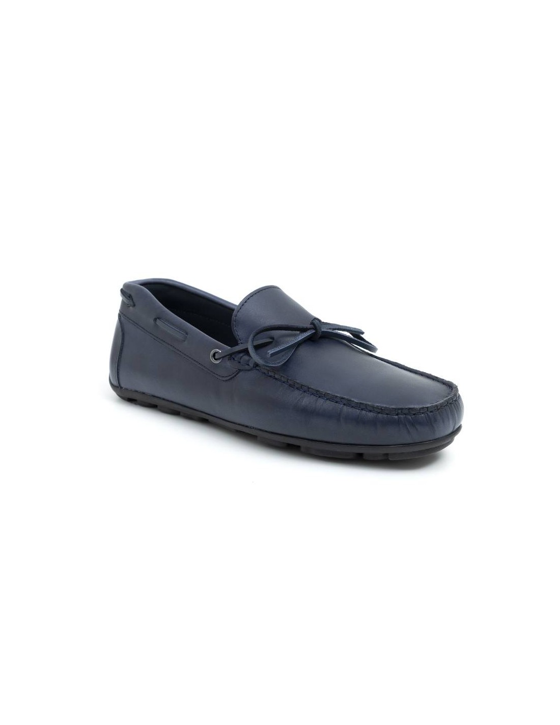 ortiz & reed Mocasín de piel con cordón de piel color azul ELAZO-BLUE Rebajas top