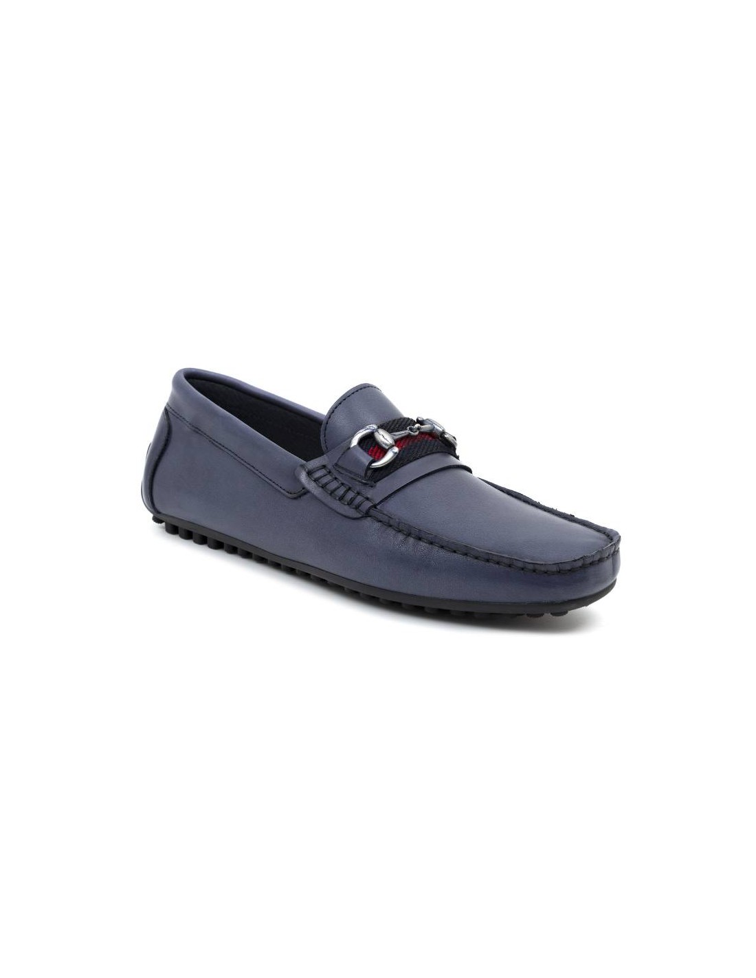 ortiz & reed Mocasín de piel con hebilla color azul BELIPO-NAVY Oferta especial
