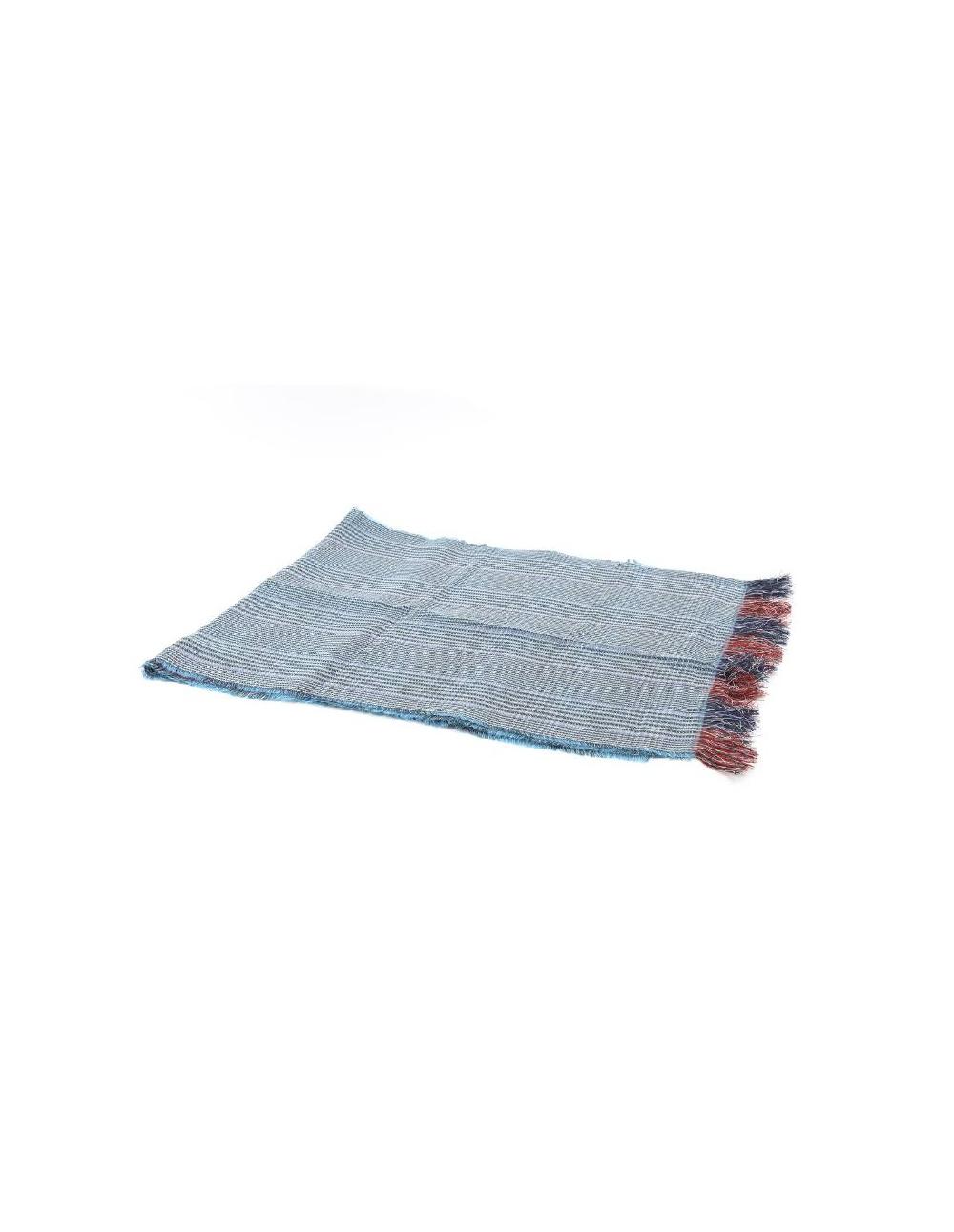 ortiz & reed Foulard para mujer liso con flecos color azul NIC-1543-BLUE Oferta especial de fábrica