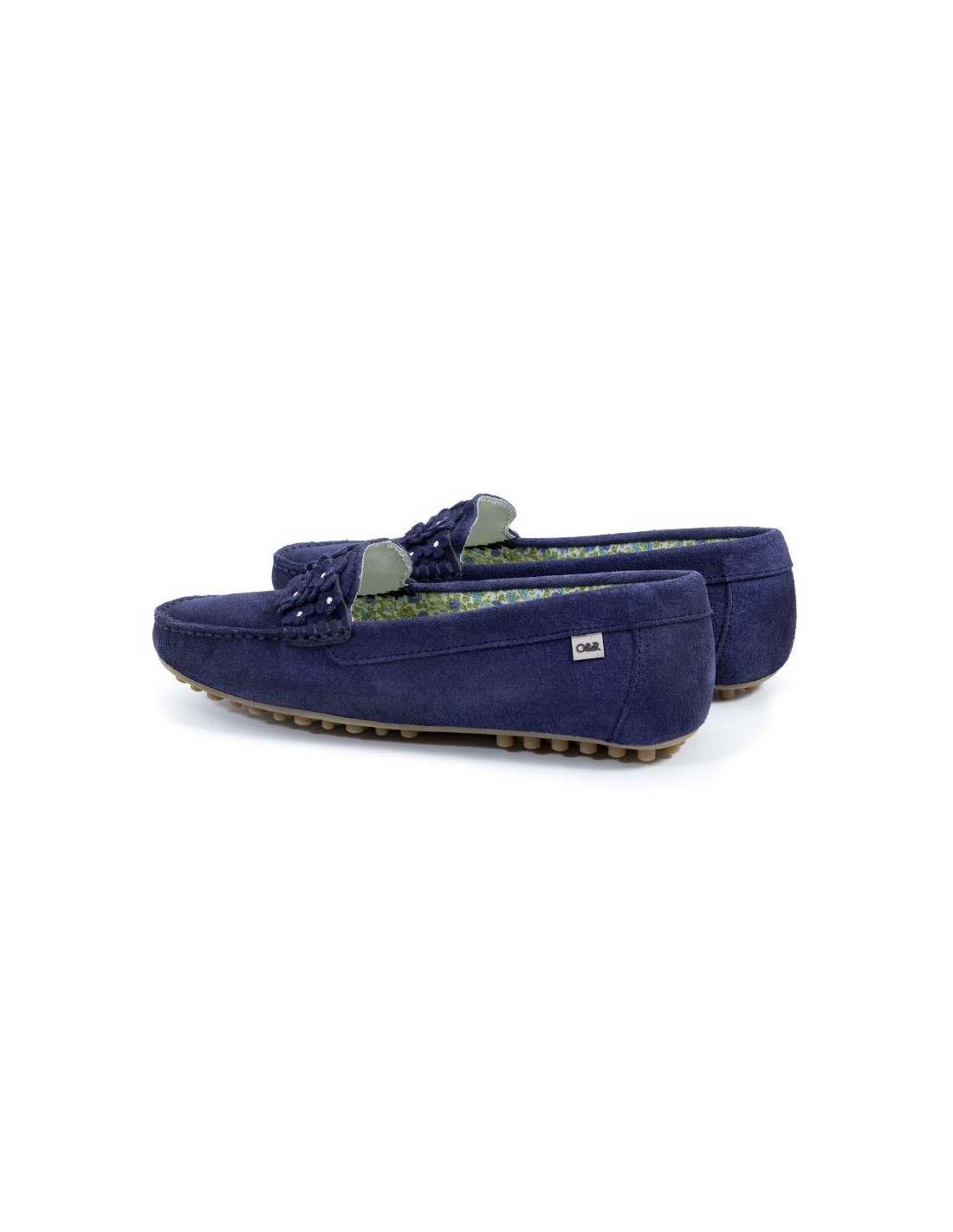 ortiz & reed Mocasines de mujer de ante con antifaz color azul W-SUNSHINE-NAVY Tienda de fábrica