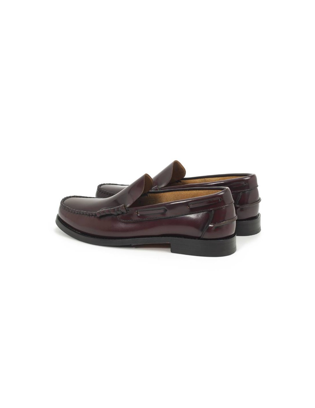 ortiz & reed Castellanos de piel con costura color burdeos PULEO-BURDEOS Ofertas especiales