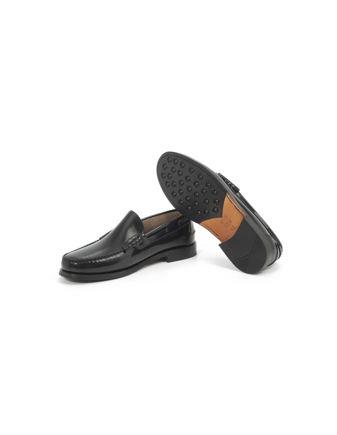 ortiz & reed Castellanos de piel con costura color negro PULEO-NEGRO Grandes ahorros