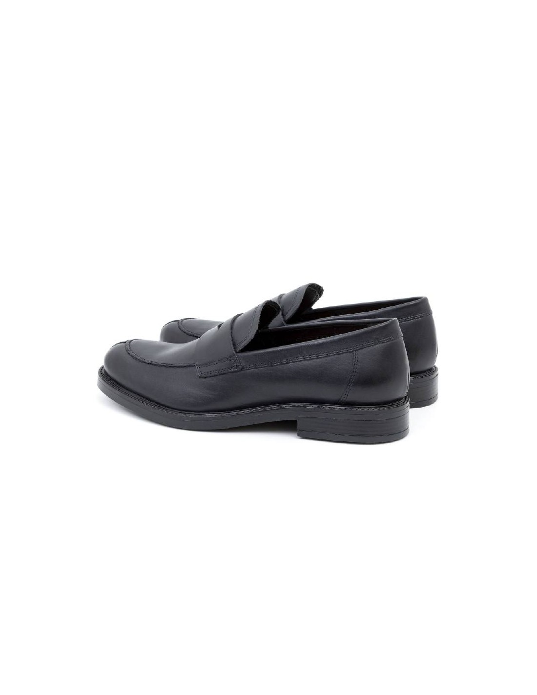 ortiz & reed Mocasín de piel con antifaz color azul BILON-NAVY Venta caliente