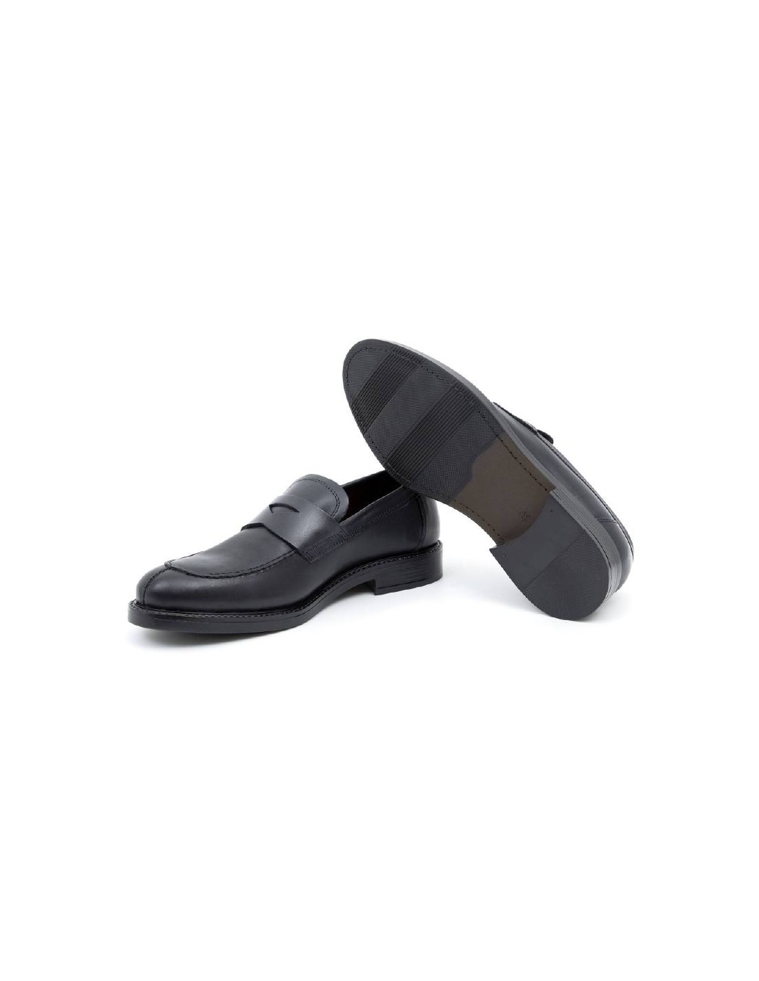 ortiz & reed Mocasín de piel con antifaz color azul BILON-NAVY Venta caliente