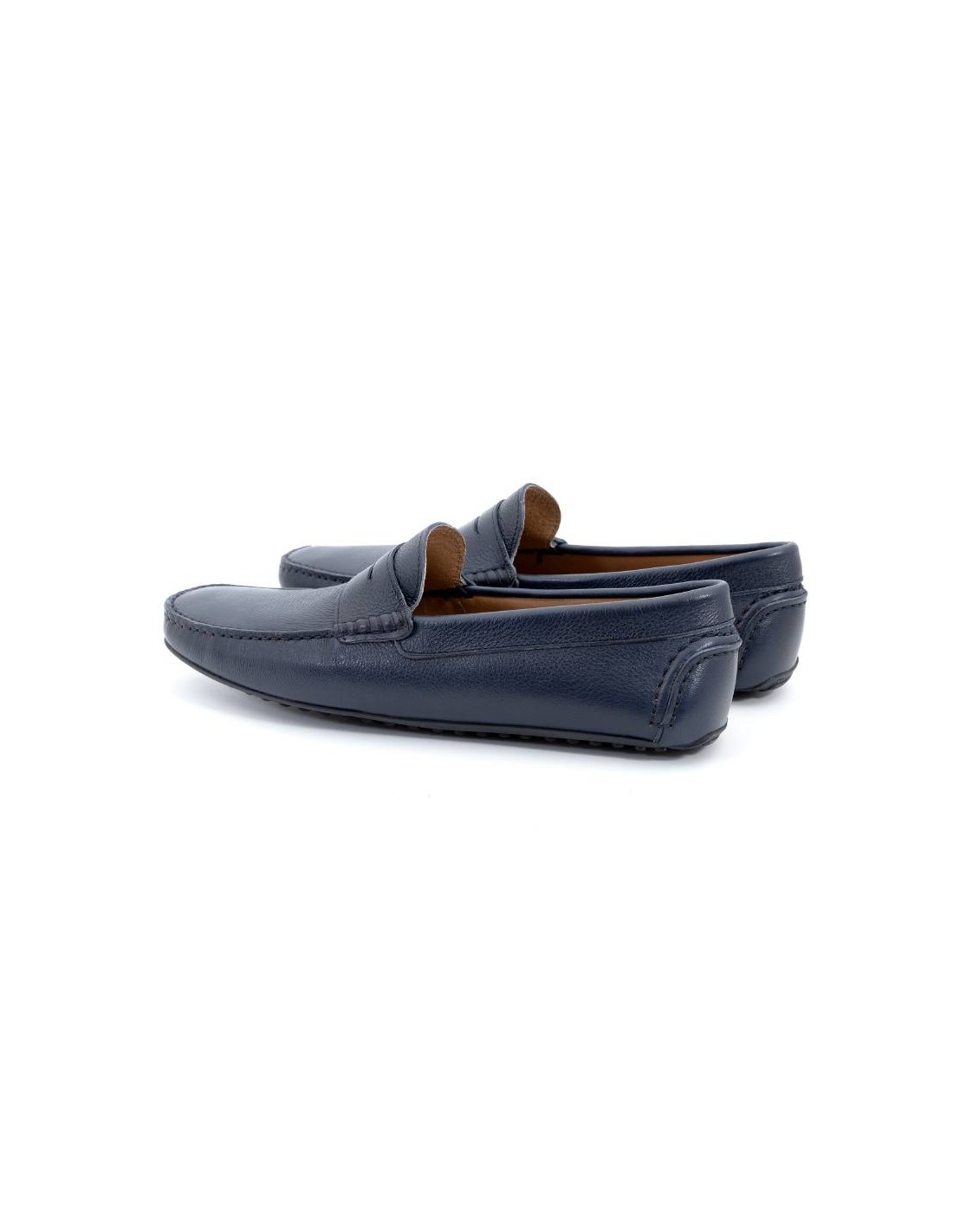 ortiz & reed Mocasín de piel con antifaz color azul ELFAZ-MARINO Rebajas baratas