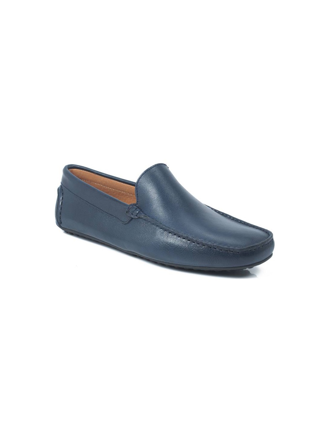 ortiz & reed Mocasín de piel con antifaz color azul ELLIOT-NAVY Los más vendidos