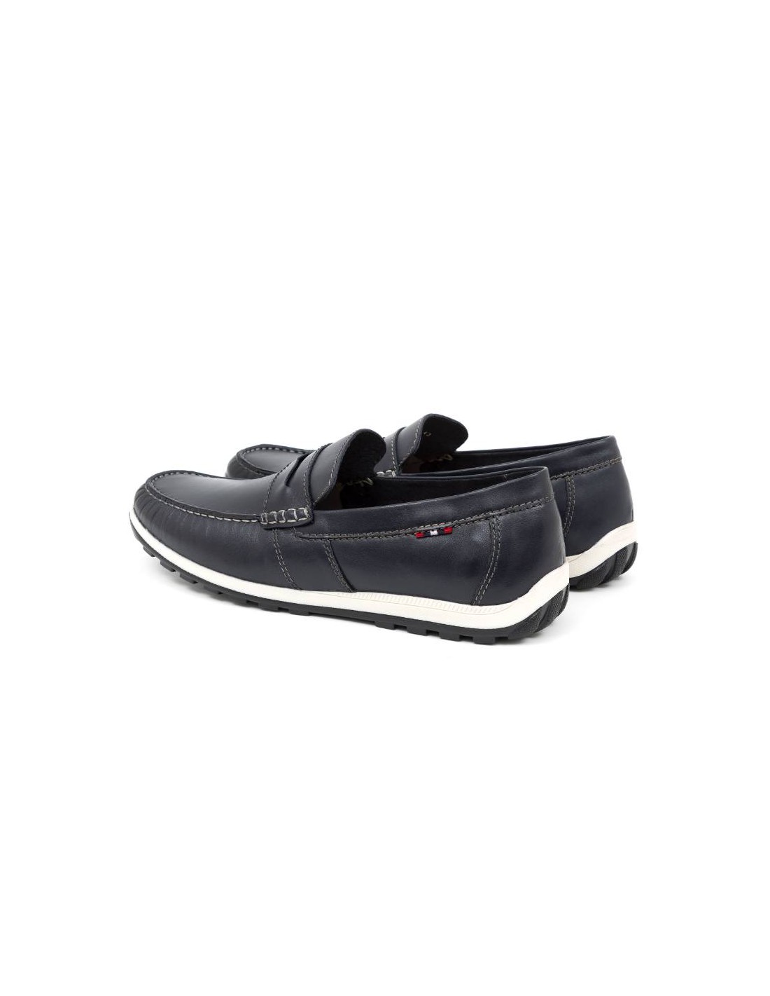 ortiz & reed Mocasín de piel con antifaz color azul MEGOR-BLUE Ventas relámpago