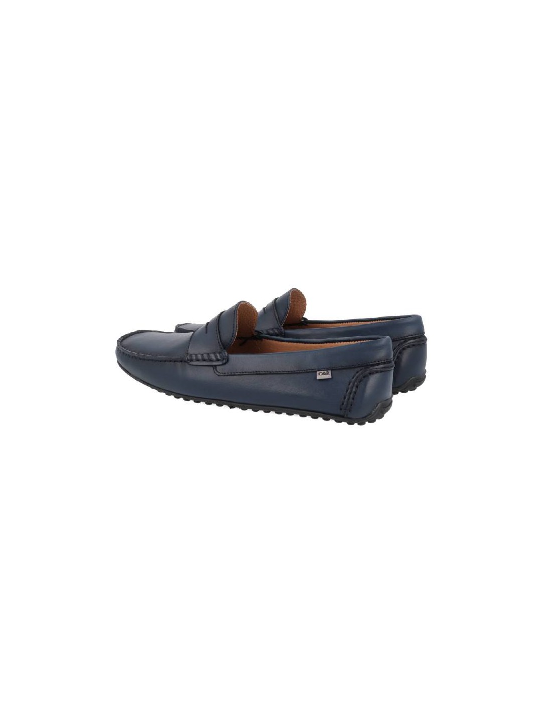ortiz & reed Mocasín de piel con antifaz color azul PATRIFF-NAVY Tienda