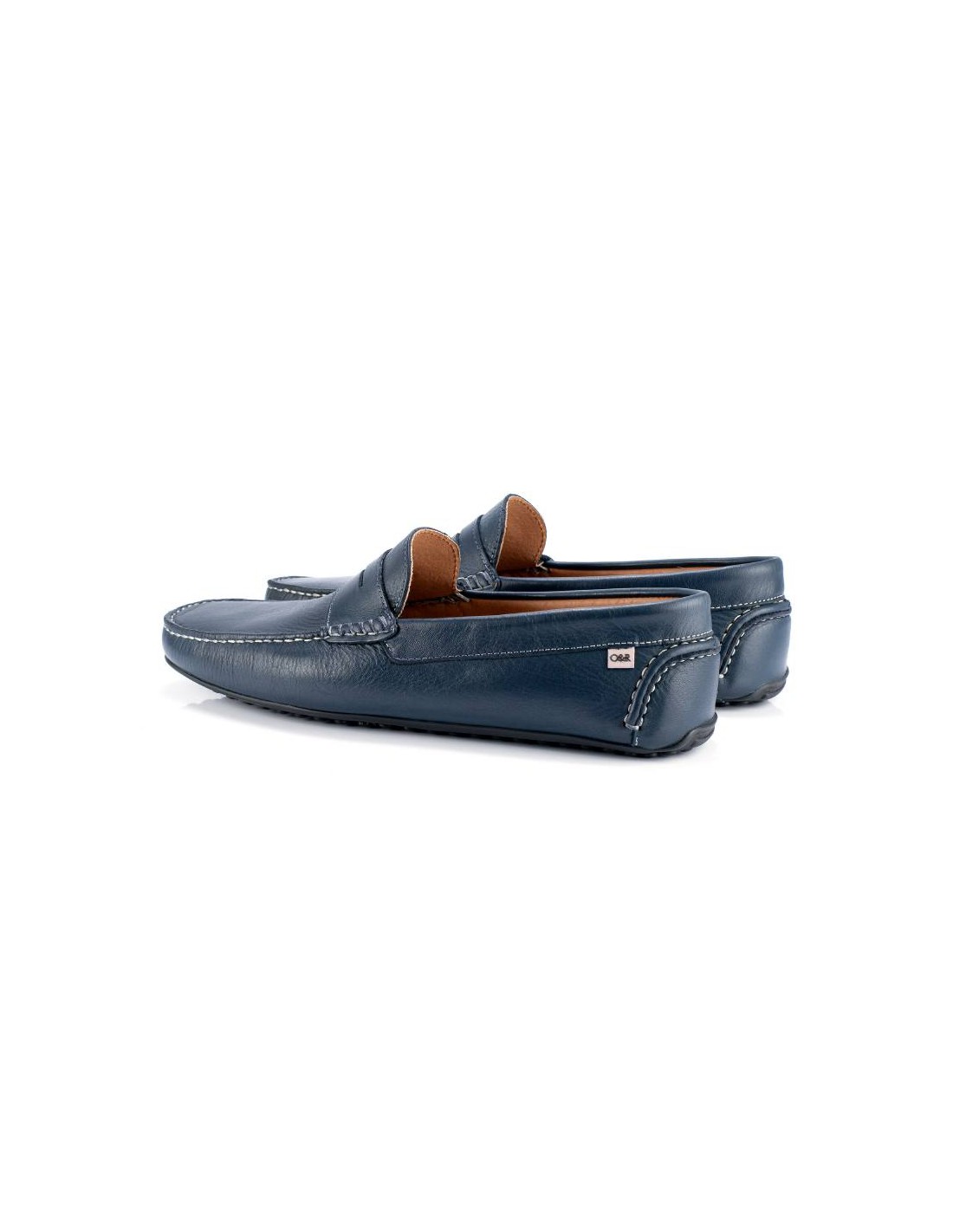 ortiz & reed Mocasín de piel con antifaz color azul PATROF-NAVY Tienda