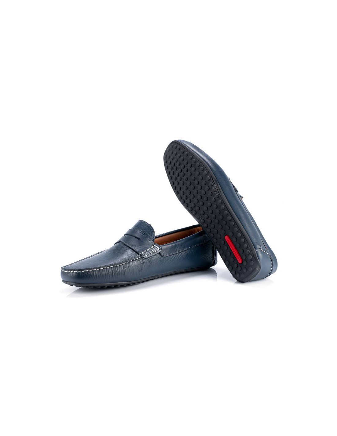 ortiz & reed Mocasín de piel con antifaz color azul PATROF-NAVY Tienda