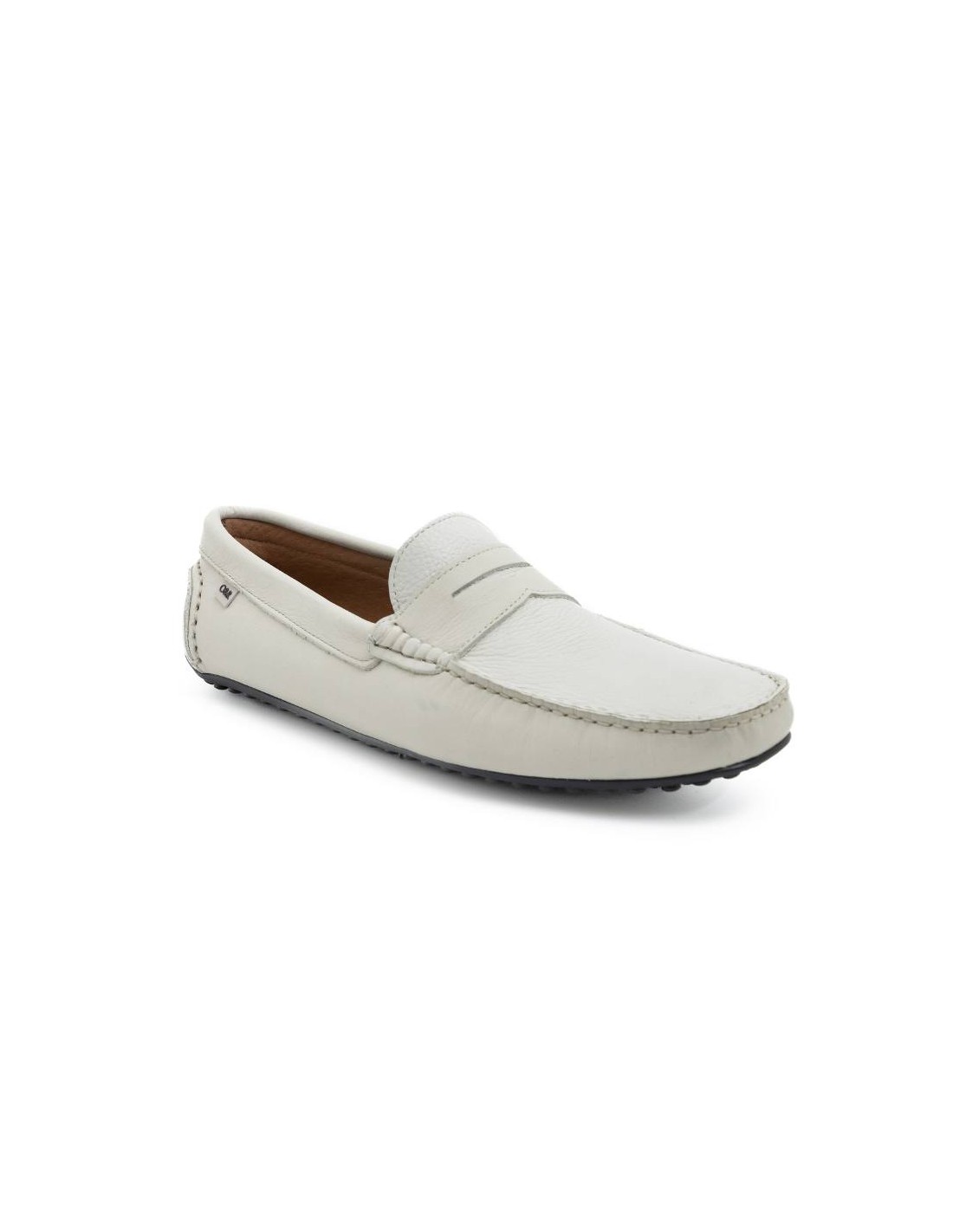 ortiz & reed Mocasín de piel con antifaz color blanco EDWARD-HIELO Liquidación