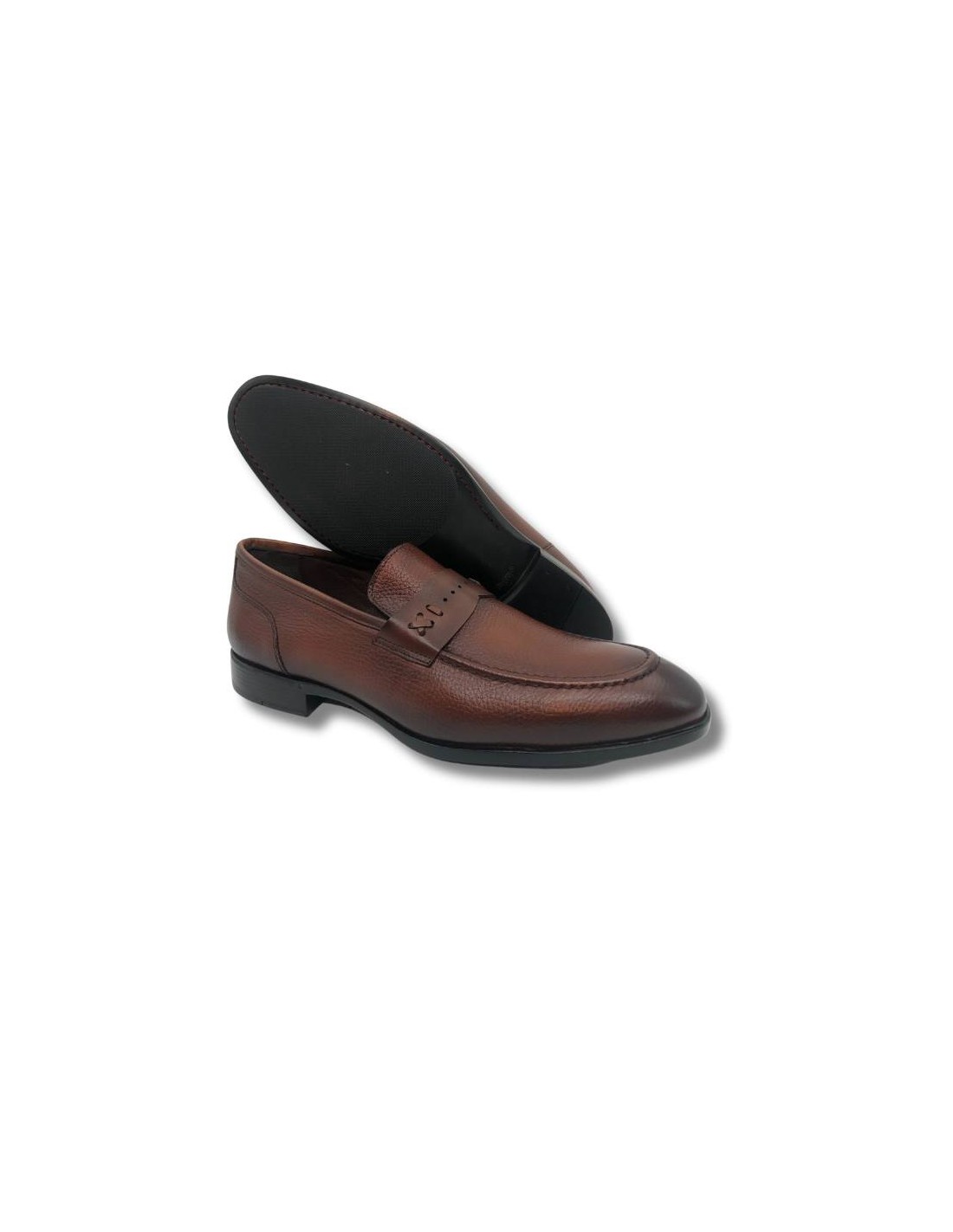 ortiz & reed Mocasín de piel con antifaz color cuero Mejor oferta