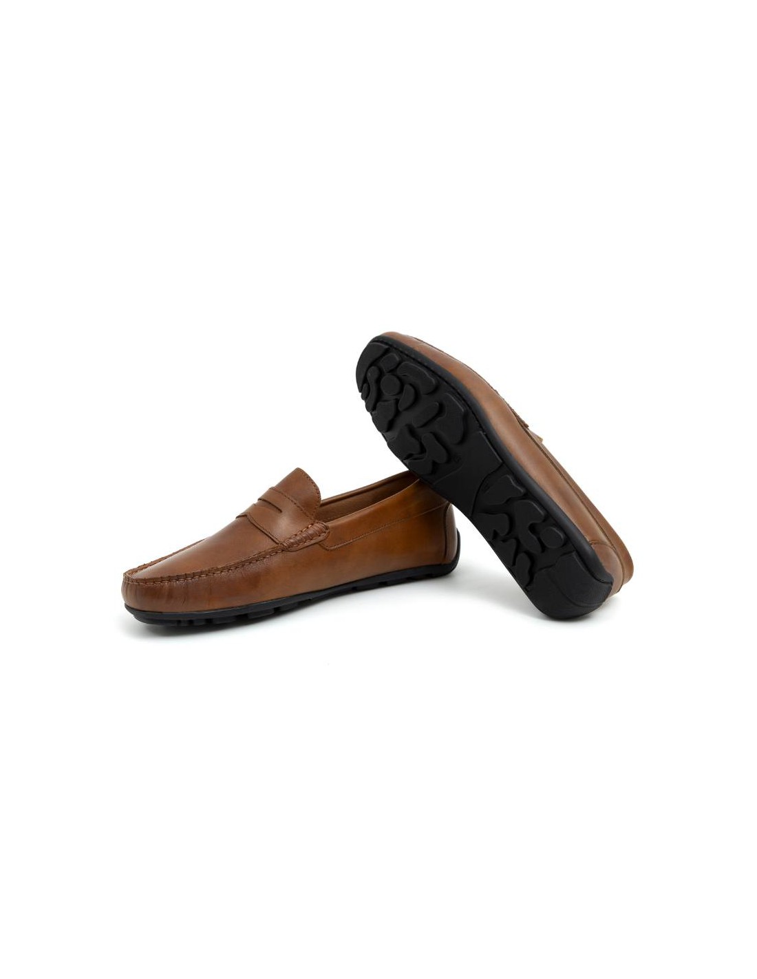 ortiz & reed Mocasín de piel con antifaz color cuero BHOME-CUERO Rebajas online