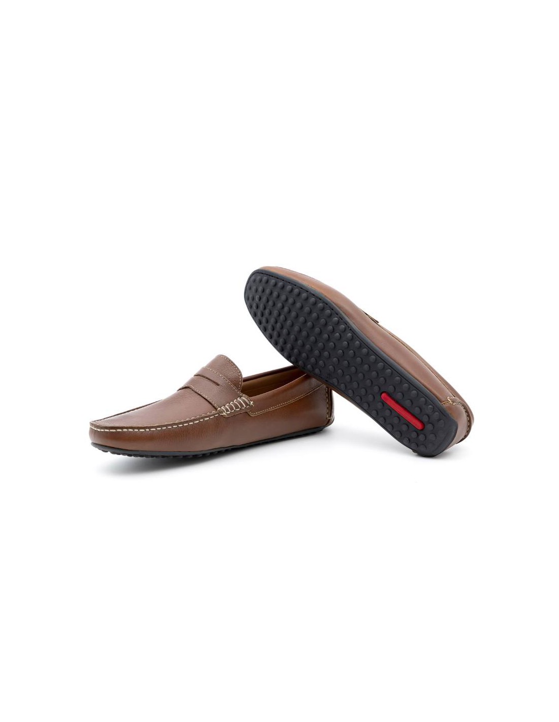 ortiz & reed Mocasín de piel con antifaz color cuero EDDY-CUERO Oferta especial