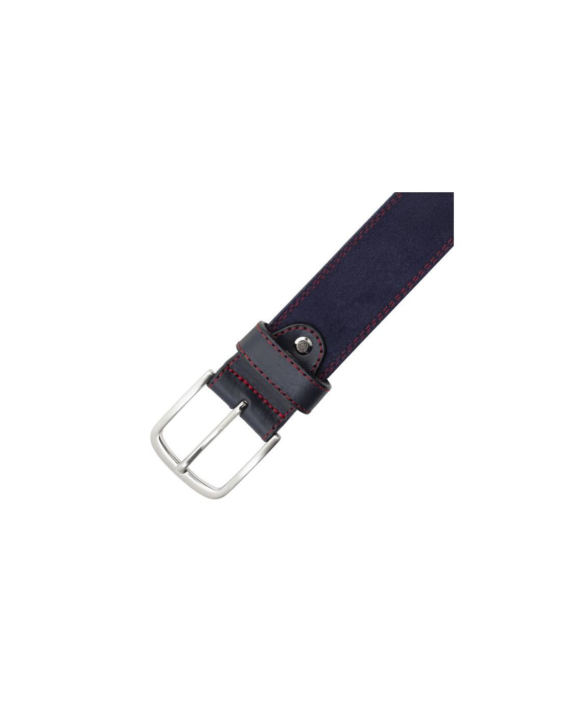 ortiz & reed Cinturón de ante cosido artesano color azul B-SENAT-AZUL Oferta especial de fábrica