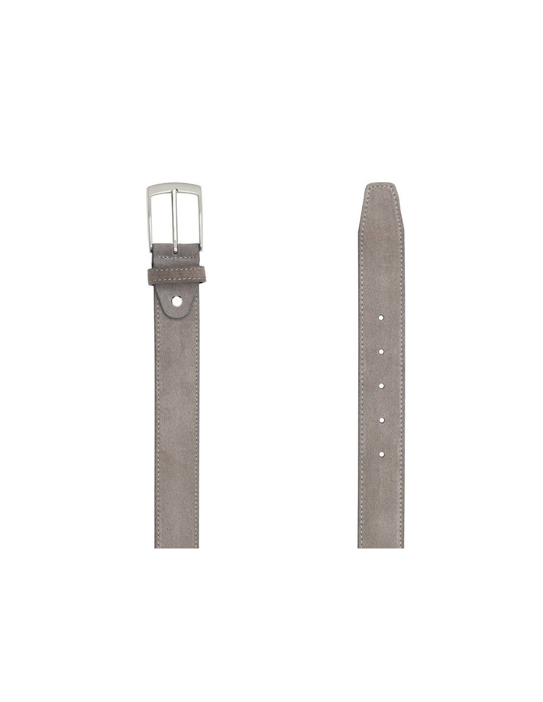 ortiz & reed Cinturón de ante cosido artesano color gris B-SAKTER-GRIS Superdescuento