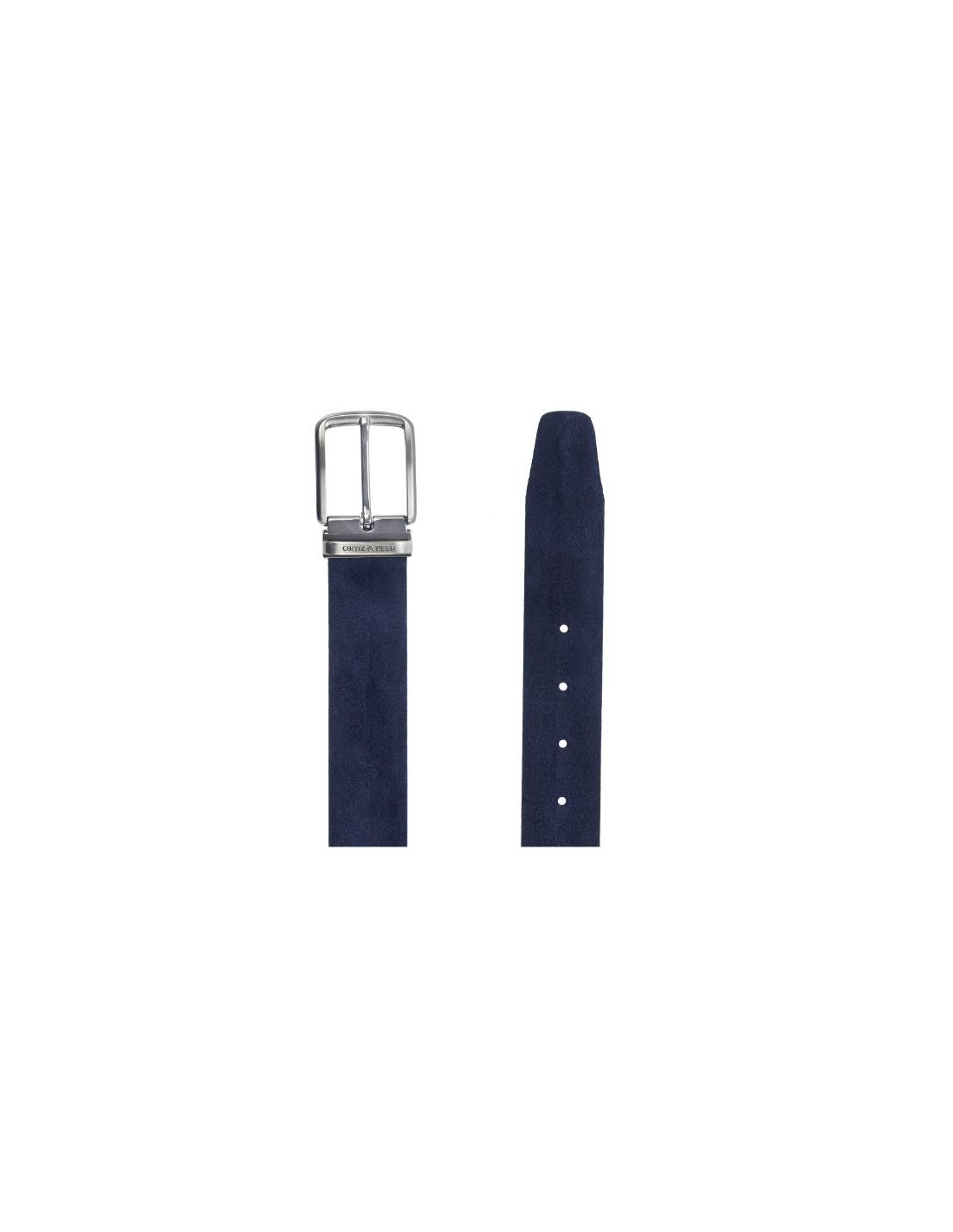 ortiz & reed Cinturón de ante liso color azul B-STRUFFEL-AZUL Tienda de fábrica