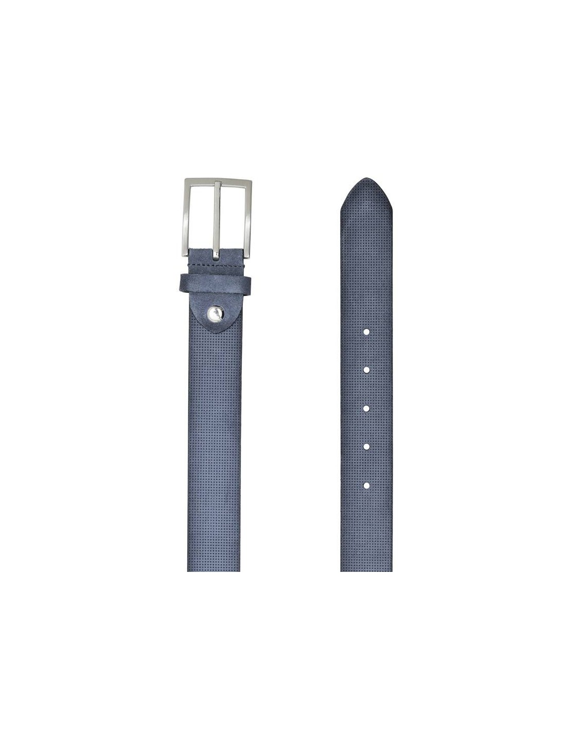 ortiz & reed Cinturón de ante picado color azul B-SORTOR-JEANS Ofertas de temporada