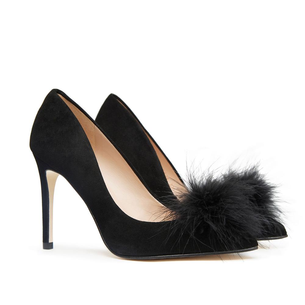 paco gil IRIS BLACK SUEDE/BLACK PLUMES Ahorra y exporta