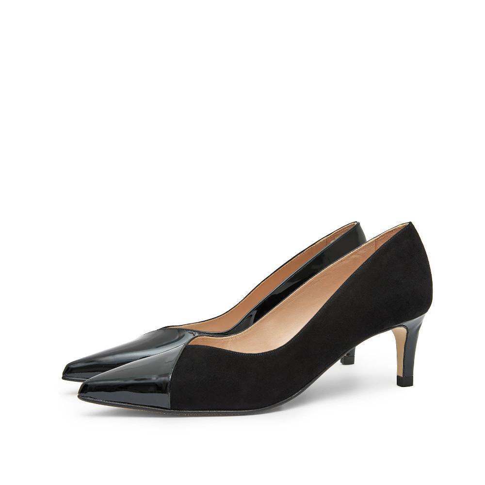 paco gil JUANA BLACK SUEDE/BLACK PATENT Ofertas de temporada