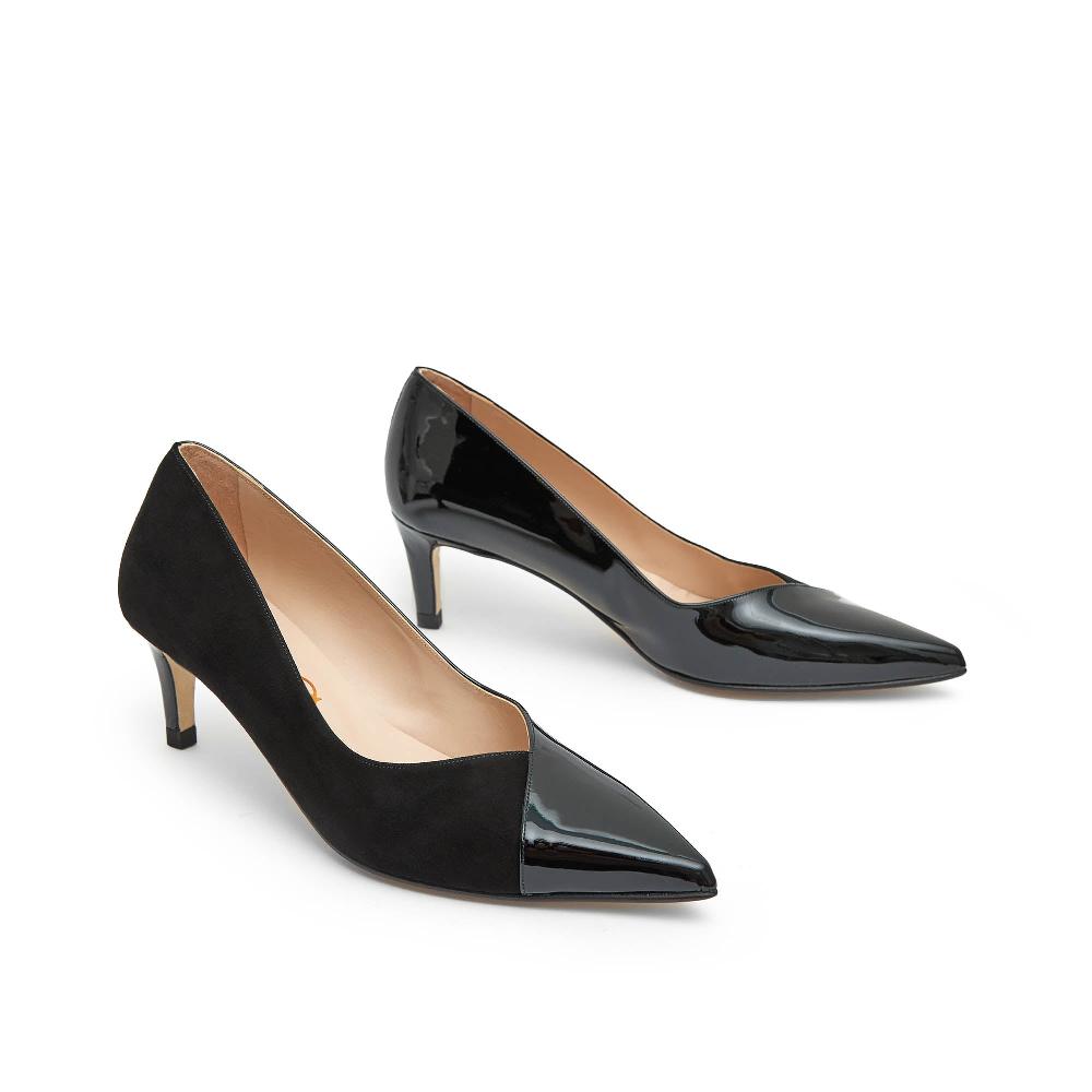paco gil JUANA BLACK SUEDE/BLACK PATENT Ofertas de temporada