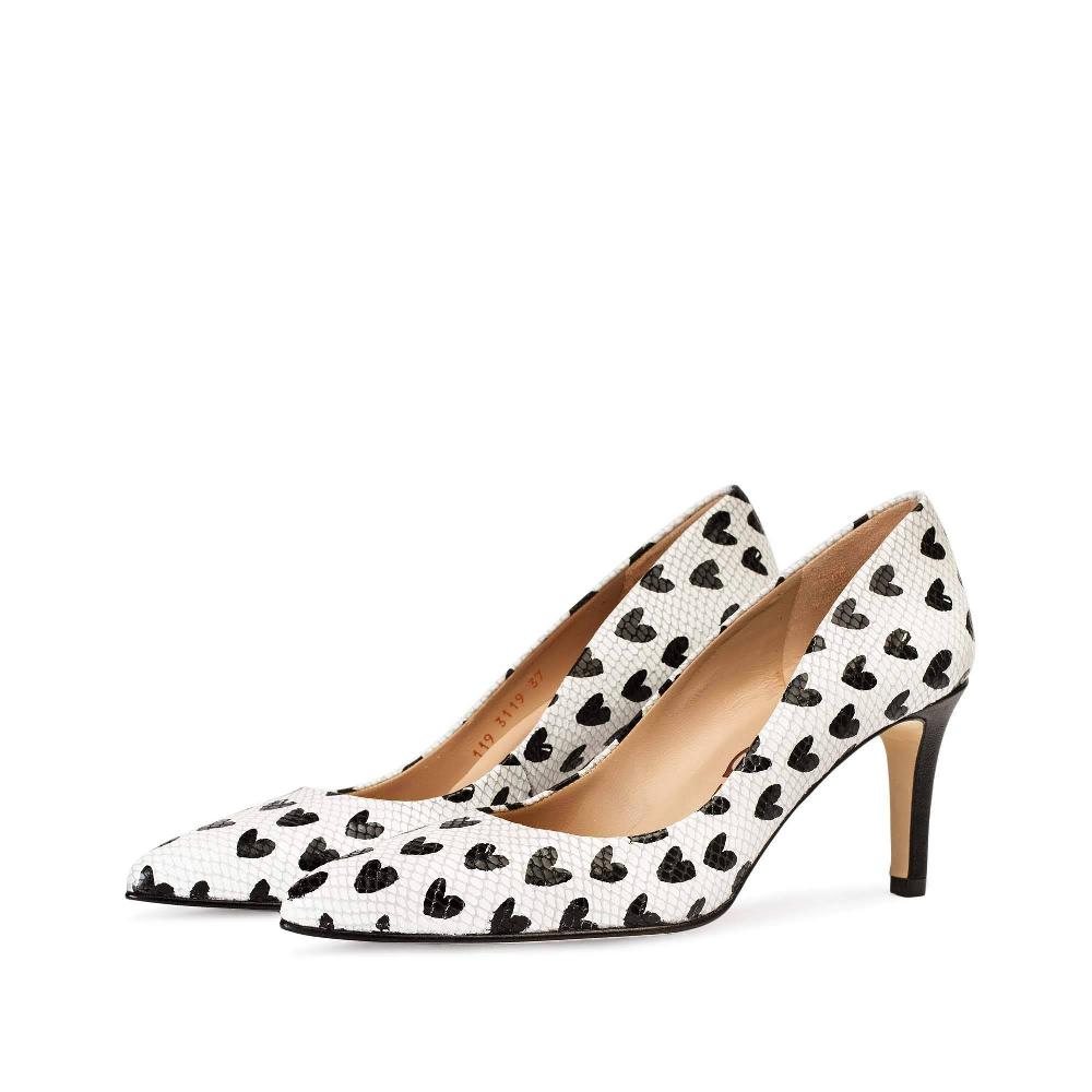 paco gil RITA WHITE/BLACK SNAKE HEARTS Ofertas de temporada