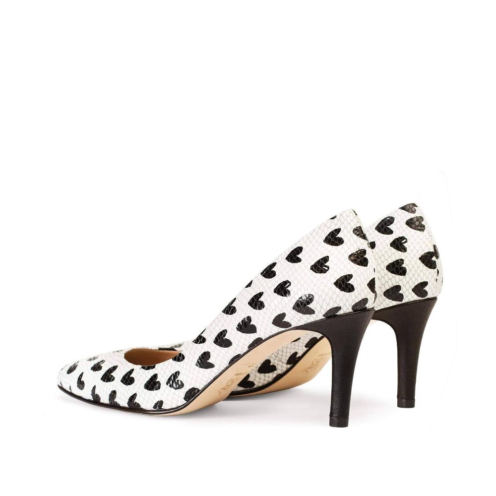 paco gil RITA WHITE/BLACK SNAKE HEARTS Ofertas de temporada