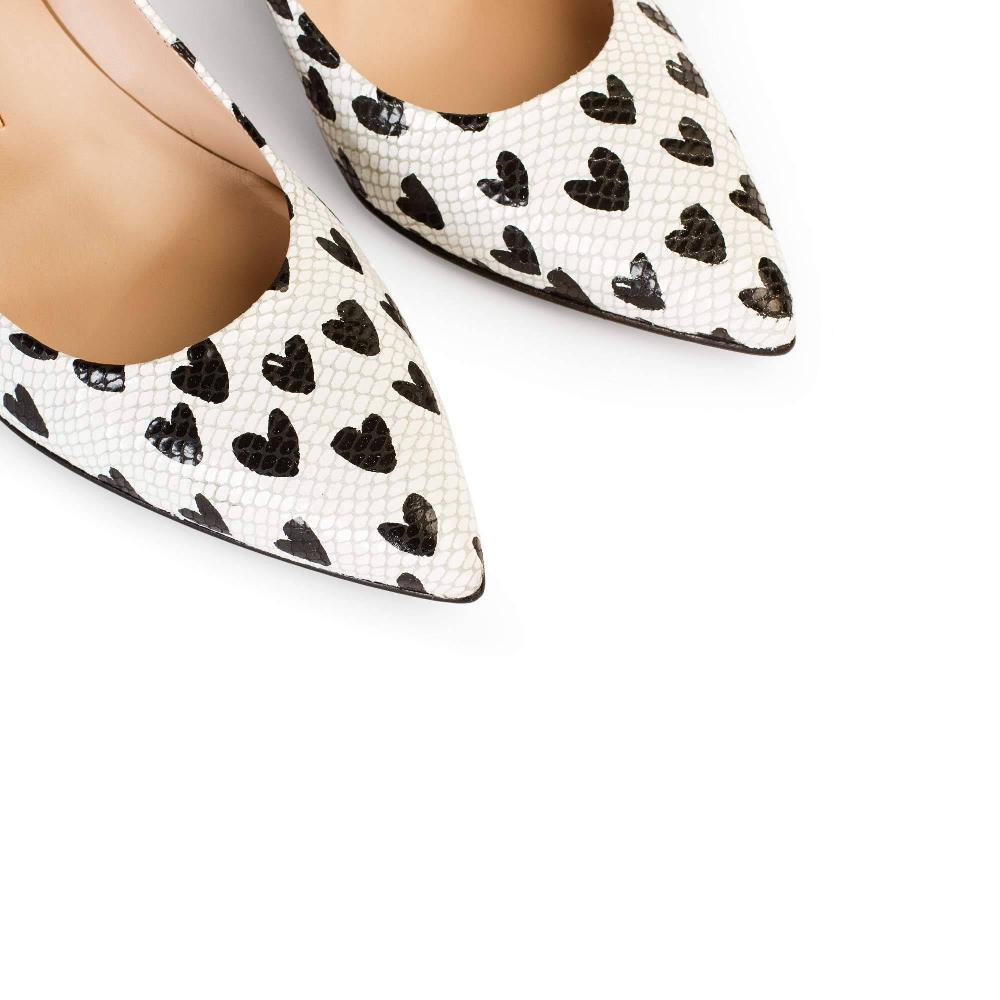 paco gil RITA WHITE/BLACK SNAKE HEARTS Ofertas de temporada