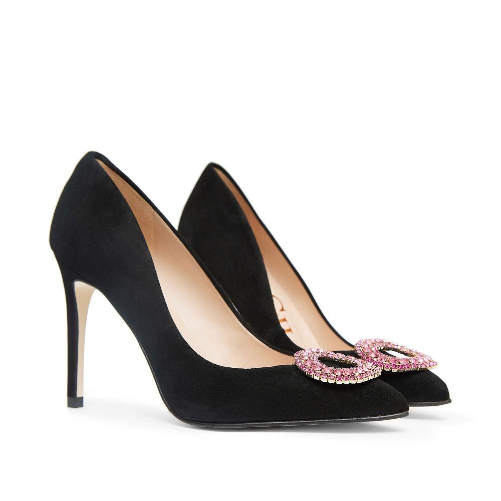 paco gil IRIS BLACK SUEDE/PINK RING Rebajas online