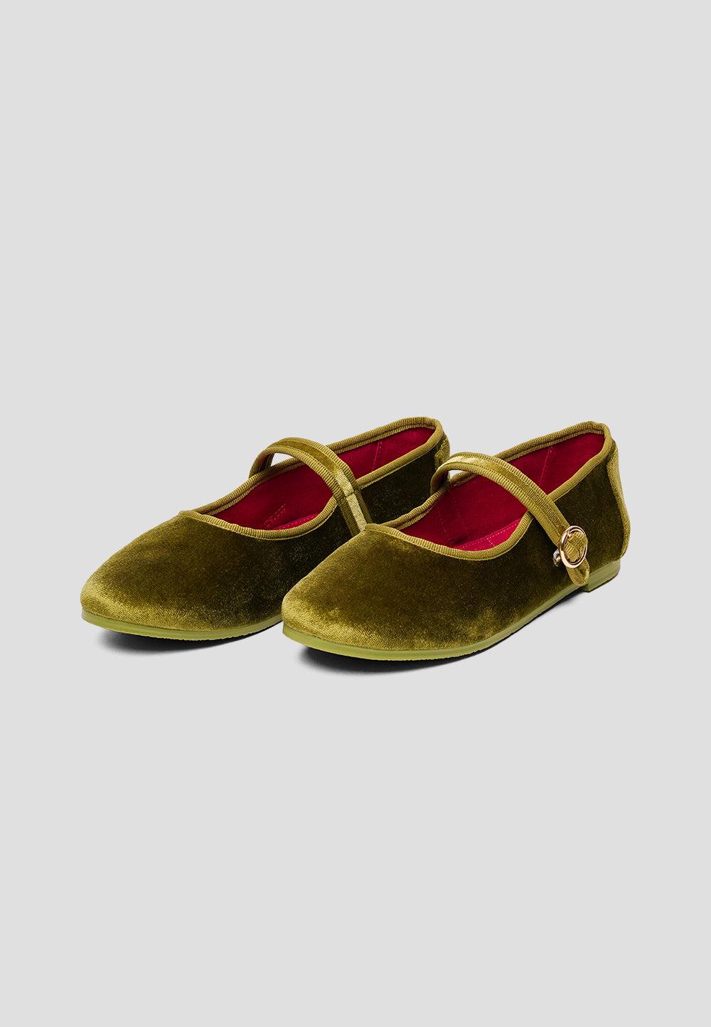 paez MARY JANE VELVET SYCAMORE GREEN Oferta exclusiva