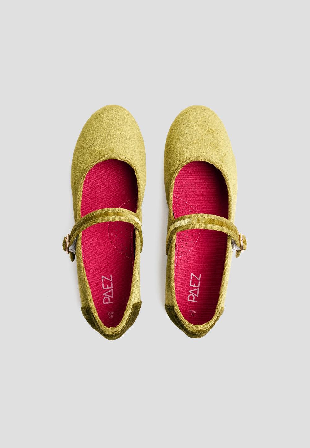 paez MARY JANE VELVET SYCAMORE GREEN Oferta exclusiva