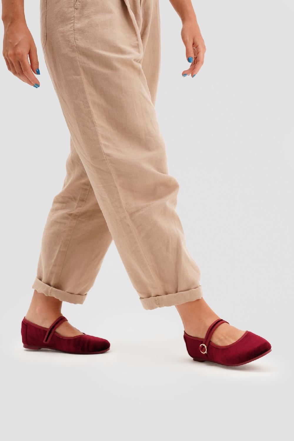 paez MARY JANE VELVET BURGUNDY Ofertas de temporada