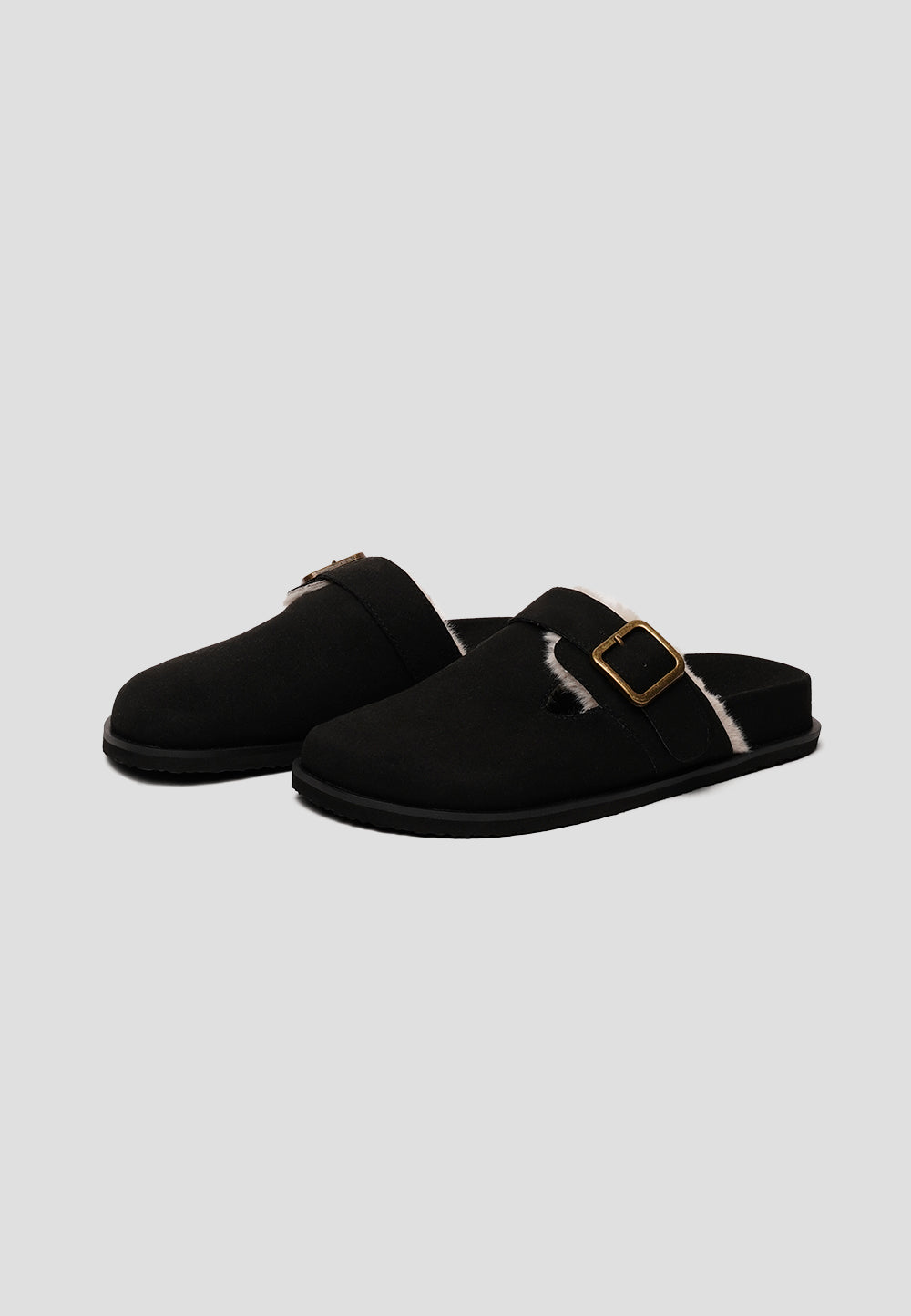 paez CLOG VEGAN SUEDE TRUFFLED BLACK Venta caliente