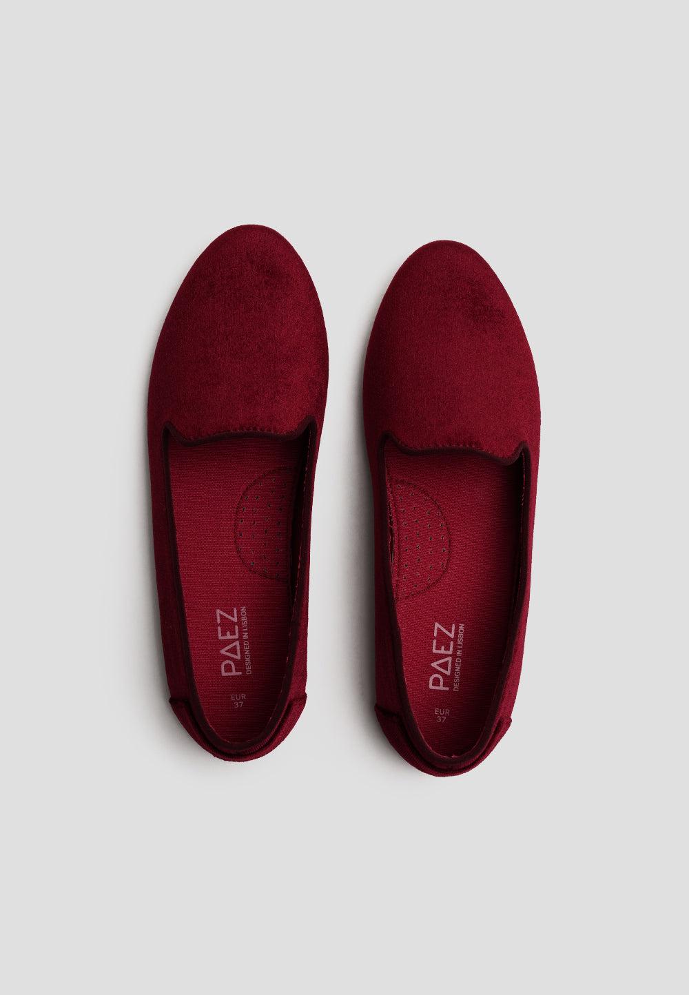 paez SLIPPER VELVET BURGUNDY Superdescuento