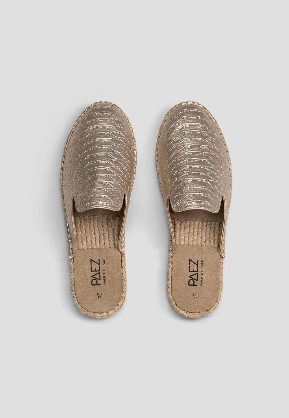 paez MULE VEGAN LEATHER SNAKE GOLD Rebajas de fin de temporada