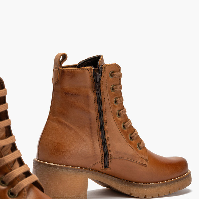 pitillos Bota Militar en Napa mujer color cuero En oferta